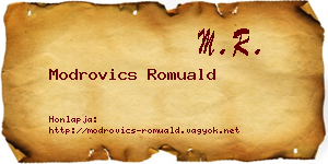 Modrovics Romuald névjegykártya